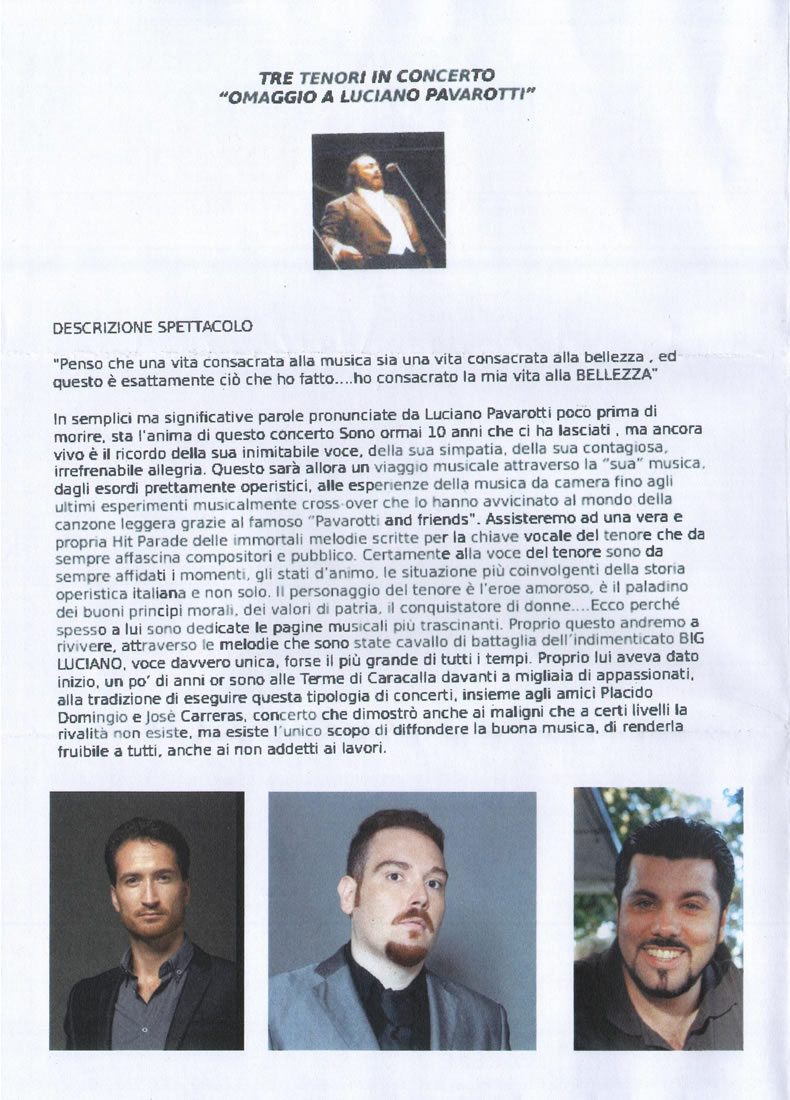 Domenica 13 Maggio Varese - I tre Tenori